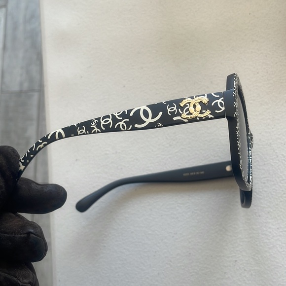 Chanel Sunglasses Glasses Out of Protective Case Large Ergonomics Black - Picture 2 of 16